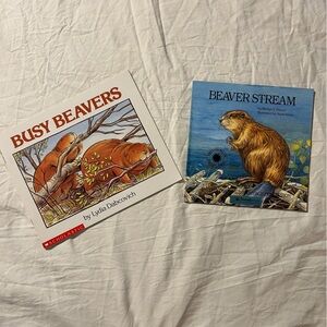 Lot of 2 Beaver Children’s Books Forest River Animal Nature